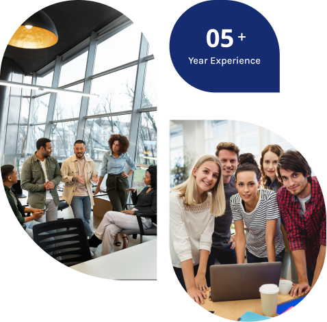 Team collaborating in modern office